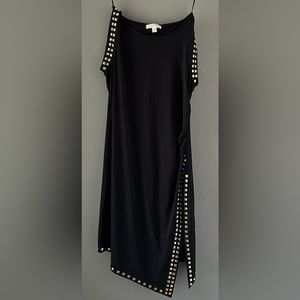 MICHAEL Michael Kors Studded Trim Asymmetrical Sheath Dress Black SZ 1X